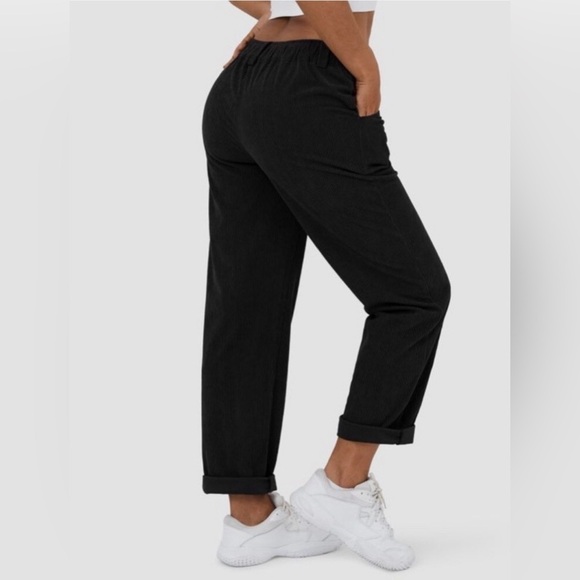 NWT HALARA Black Loose Fit Corduroy Pants with Pleats S - Picture 11 of 15